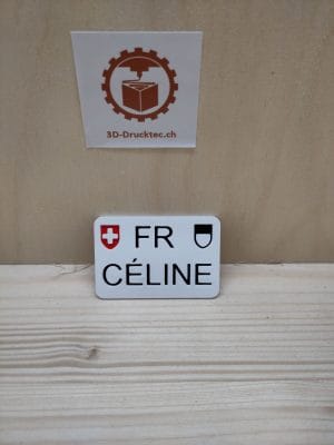 Namensschild im Autonummer FR