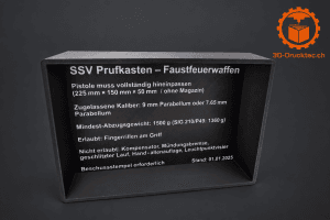3D-gedruckter Prüfkasten für Sportpistolen und Faustfeuerwaffen für die Ausrüstungskontrolle