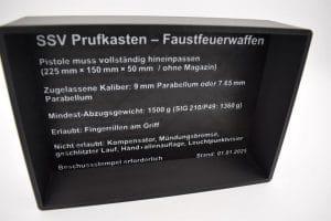 SSV Prüfkasten für Faustfeuerwaffen