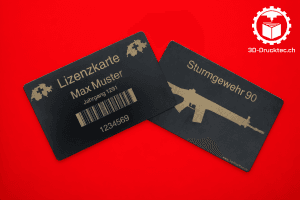 Personalisierte Sportschützen Lizenzkarte mit Name, Jahrgang und Lizenznummer